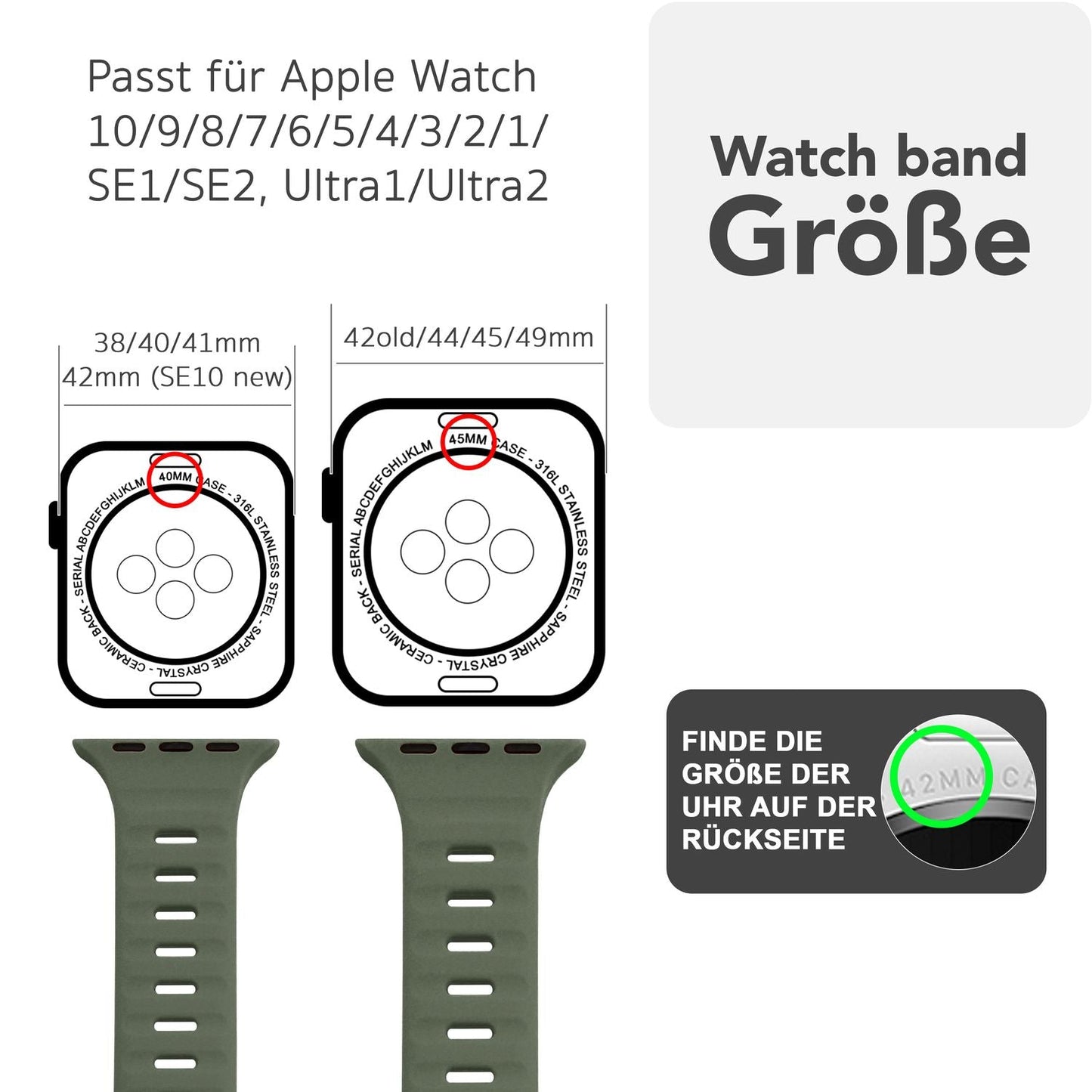 NALIA Motion Silikon Armband kompatibel mit Apple Watch Armband iWatch Series SE/10/9/8/7/6/5/4/3/2/1, 38/40/41/42mm, Ersatzarmband Soft Sportarmband mit Steck-Pin Verschluss