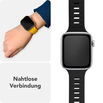 NALIA Motion Silikon Armband kompatibel mit Apple Watch Armband iWatch Series SE/10/9/8/7/6/5/4/3/2/1, 38/40/41/42mm, Ersatzarmband Soft Sportarmband mit Steck-Pin Verschluss