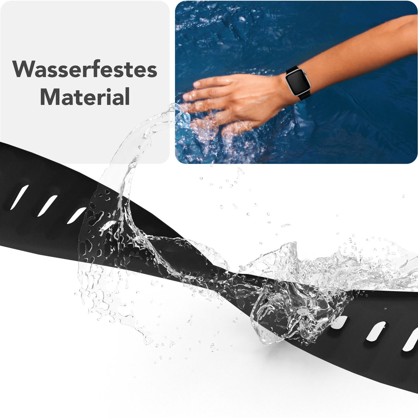 NALIA Motion Silikon Armband kompatibel mit Apple Watch Armband iWatch Series SE/10/9/8/7/6/5/4/3/2/1, 38/40/41/42mm, Ersatzarmband Soft Sportarmband mit Steck-Pin Verschluss