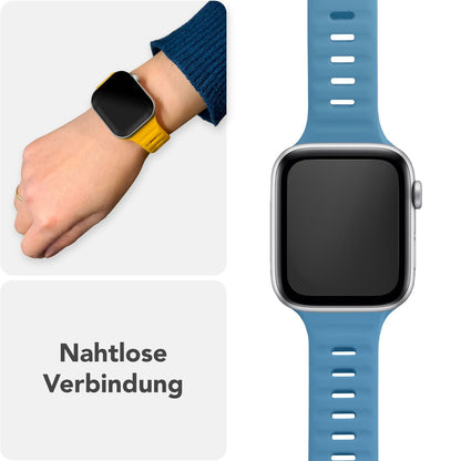 NALIA Motion Silikon Armband kompatibel mit Apple Watch Armband iWatch Series Ultra/SE 10 9 8 7 6 5 4 3 2 1, 42/44/45/46/49mm, Ersatzarmband Sportarmband Steck-Pin Verschluss
