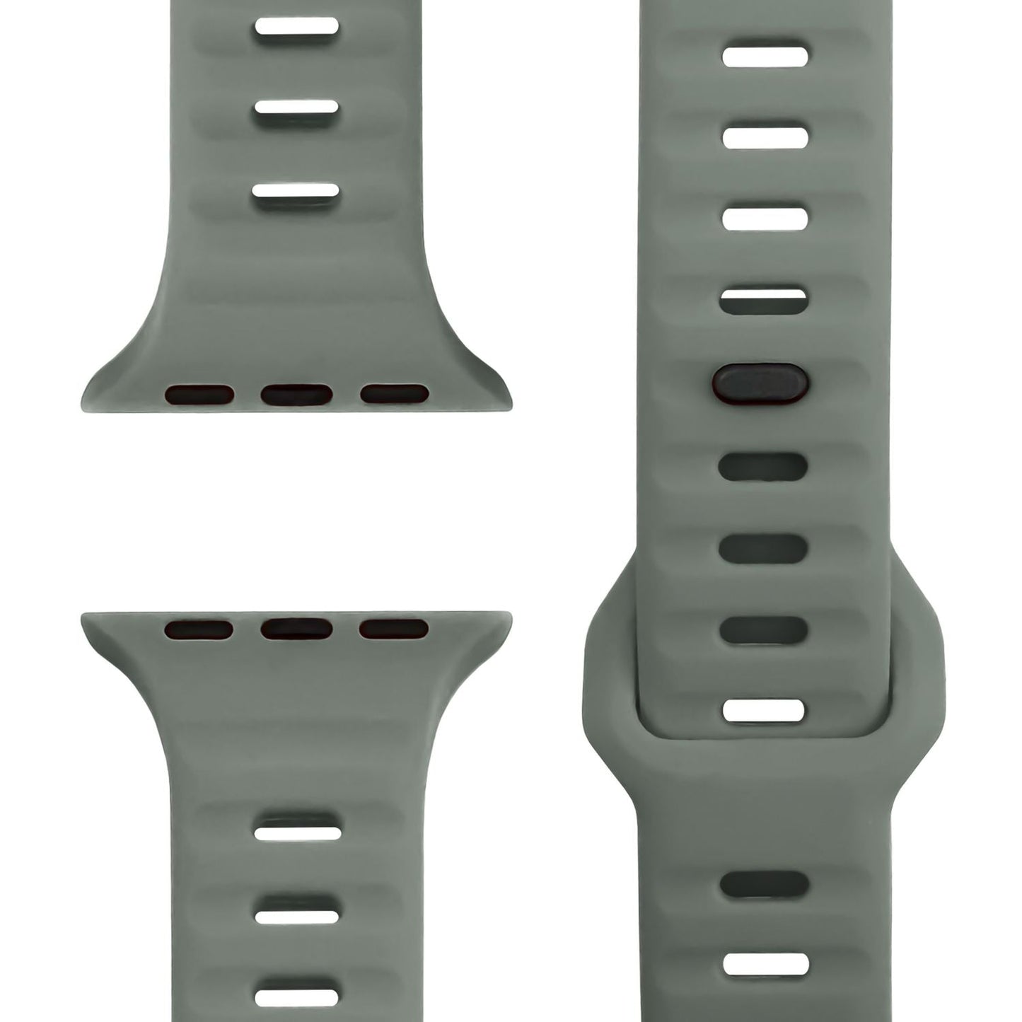 NALIA Motion Silikon Armband kompatibel mit Apple Watch Armband iWatch Series Ultra/SE 10 9 8 7 6 5 4 3 2 1, 42/44/45/46/49mm, Ersatzarmband Sportarmband Steck-Pin Verschluss