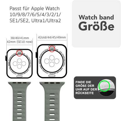 NALIA Motion Silikon Armband kompatibel mit Apple Watch Armband iWatch Series Ultra/SE 10 9 8 7 6 5 4 3 2 1, 42/44/45/46/49mm, Ersatzarmband Sportarmband Steck-Pin Verschluss