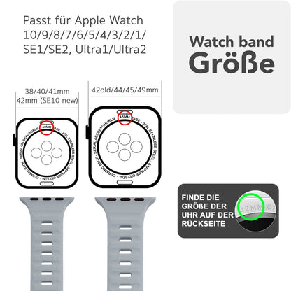 NALIA Motion Silikon Armband kompatibel mit Apple Watch Armband iWatch Series Ultra/SE 10 9 8 7 6 5 4 3 2 1, 42/44/45/46/49mm, Ersatzarmband Sportarmband Steck-Pin Verschluss