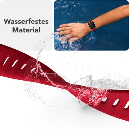 NALIA Motion Silikon Armband kompatibel mit Apple Watch Armband iWatch Series Ultra/SE 10 9 8 7 6 5 4 3 2 1, 42/44/45/46/49mm, Ersatzarmband Sportarmband Steck-Pin Verschluss