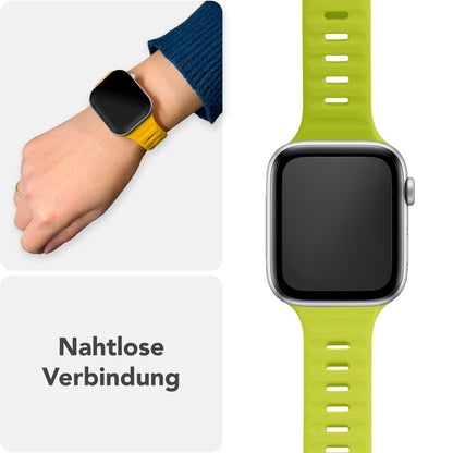 NALIA Motion Silikon Armband kompatibel mit Apple Watch Armband iWatch Series Ultra/SE 10 9 8 7 6 5 4 3 2 1, 42/44/45/46/49mm, Ersatzarmband Sportarmband Steck-Pin Verschluss