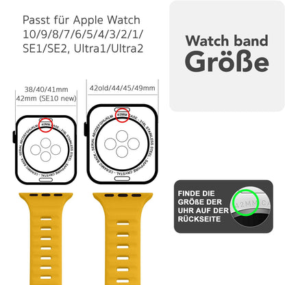 NALIA Motion Silikon Armband kompatibel mit Apple Watch Armband iWatch Series Ultra/SE 10 9 8 7 6 5 4 3 2 1, 42/44/45/46/49mm, Ersatzarmband Sportarmband Steck-Pin Verschluss