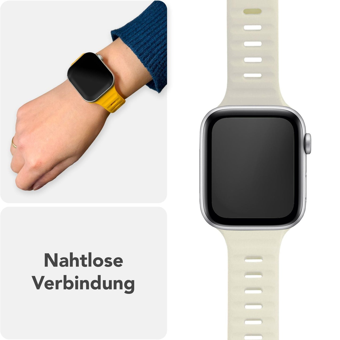 NALIA Motion Silikon Armband kompatibel mit Apple Watch Armband iWatch Series Ultra/SE 10 9 8 7 6 5 4 3 2 1, 42/44/45/46/49mm, Ersatzarmband Sportarmband Steck-Pin Verschluss