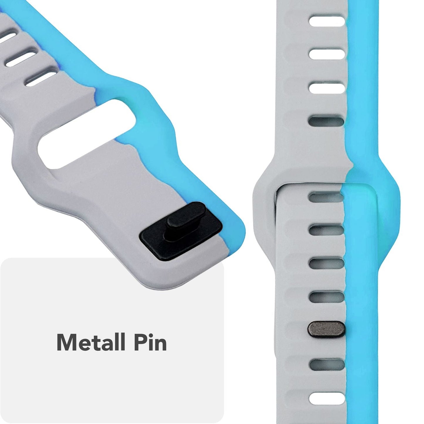 NALIA Motion Silikon Armband kompatibel mit Apple Watch Armband iWatch Series Ultra/SE 10 9 8 7 6 5 4 3 2 1, 42/44/45/46/49mm, Ersatzarmband Sportarmband Steck-Pin Verschluss