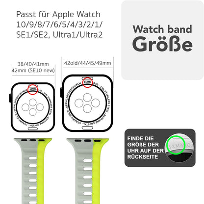 NALIA Motion Silikon Armband kompatibel mit Apple Watch Armband iWatch Series Ultra/SE 10 9 8 7 6 5 4 3 2 1, 42/44/45/46/49mm, Ersatzarmband Sportarmband Steck-Pin Verschluss
