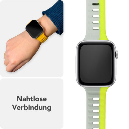 NALIA Motion Silikon Armband kompatibel mit Apple Watch Armband iWatch Series Ultra/SE 10 9 8 7 6 5 4 3 2 1, 42/44/45/46/49mm, Ersatzarmband Sportarmband Steck-Pin Verschluss