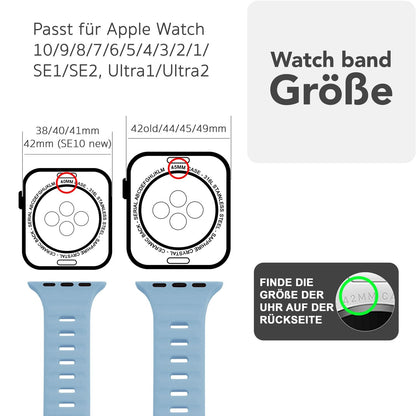 NALIA Motion Silikon Armband kompatibel mit Apple Watch Armband iWatch Series Ultra/SE 10 9 8 7 6 5 4 3 2 1, 42/44/45/46/49mm, Ersatzarmband Sportarmband Steck-Pin Verschluss