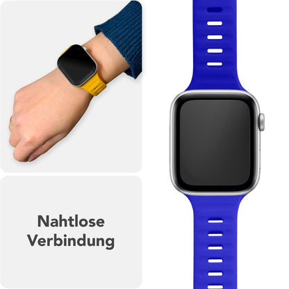 NALIA Motion Silikon Armband kompatibel mit Apple Watch Armband iWatch Series Ultra/SE 10 9 8 7 6 5 4 3 2 1, 42/44/45/46/49mm, Ersatzarmband Sportarmband Steck-Pin Verschluss