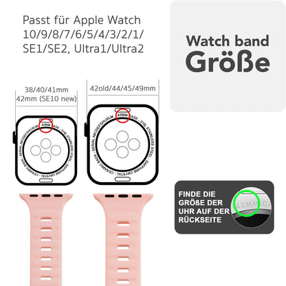 NALIA Motion Silikon Armband kompatibel mit Apple Watch Armband iWatch Series Ultra/SE 10 9 8 7 6 5 4 3 2 1, 42/44/45/46/49mm, Ersatzarmband Sportarmband Steck-Pin Verschluss