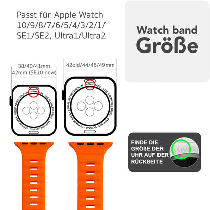 NALIA Motion Silikon Armband kompatibel mit Apple Watch Armband iWatch Series Ultra/SE 10 9 8 7 6 5 4 3 2 1, 42/44/45/46/49mm, Ersatzarmband Sportarmband Steck-Pin Verschluss