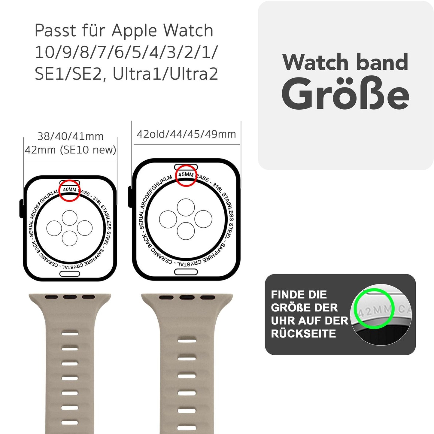 NALIA Motion Silikon Armband kompatibel mit Apple Watch Armband iWatch Series Ultra/SE 10 9 8 7 6 5 4 3 2 1, 42/44/45/46/49mm, Ersatzarmband Sportarmband Steck-Pin Verschluss