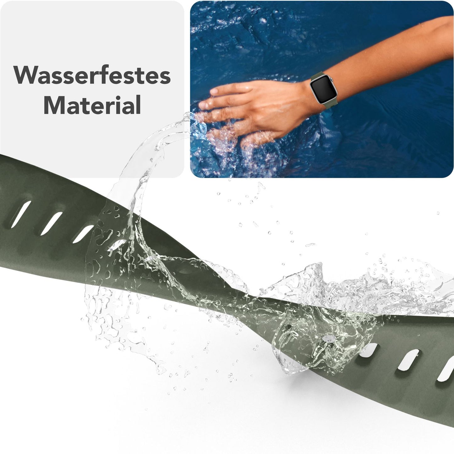 NALIA Motion Silikon Armband kompatibel mit Apple Watch Armband iWatch Series Ultra/SE 10 9 8 7 6 5 4 3 2 1, 42/44/45/46/49mm, Ersatzarmband Sportarmband Steck-Pin Verschluss