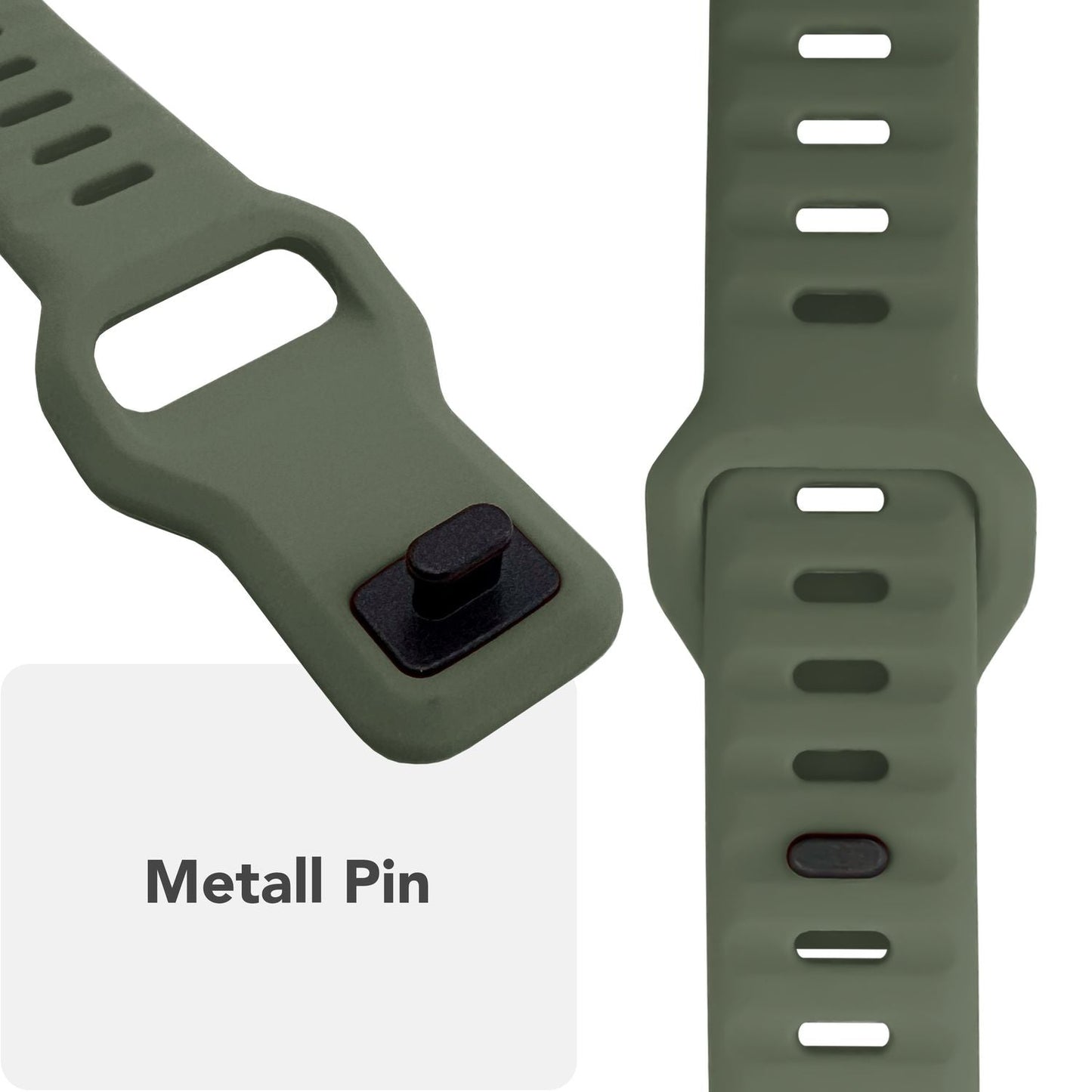 NALIA Motion Silikon Armband kompatibel mit Apple Watch Armband iWatch Series Ultra/SE 10 9 8 7 6 5 4 3 2 1, 42/44/45/46/49mm, Ersatzarmband Sportarmband Steck-Pin Verschluss