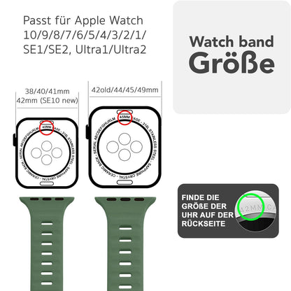 NALIA Motion Silikon Armband kompatibel mit Apple Watch Armband iWatch Series Ultra/SE 10 9 8 7 6 5 4 3 2 1, 42/44/45/46/49mm, Ersatzarmband Sportarmband Steck-Pin Verschluss