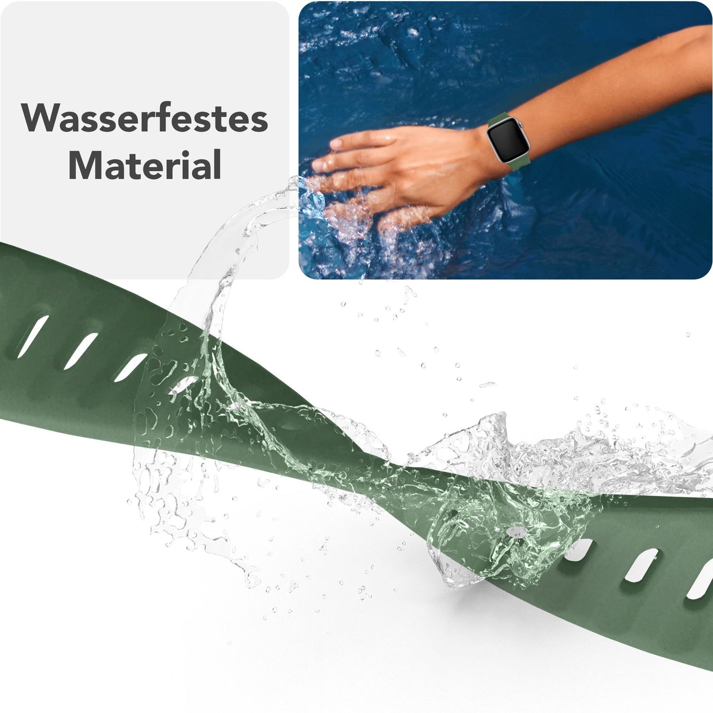 NALIA Motion Silikon Armband kompatibel mit Apple Watch Armband iWatch Series Ultra/SE 10 9 8 7 6 5 4 3 2 1, 42/44/45/46/49mm, Ersatzarmband Sportarmband Steck-Pin Verschluss