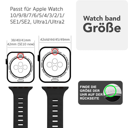 NALIA Motion Silikon Armband kompatibel mit Apple Watch Armband iWatch Series Ultra/SE 10 9 8 7 6 5 4 3 2 1, 42/44/45/46/49mm, Ersatzarmband Sportarmband Steck-Pin Verschluss