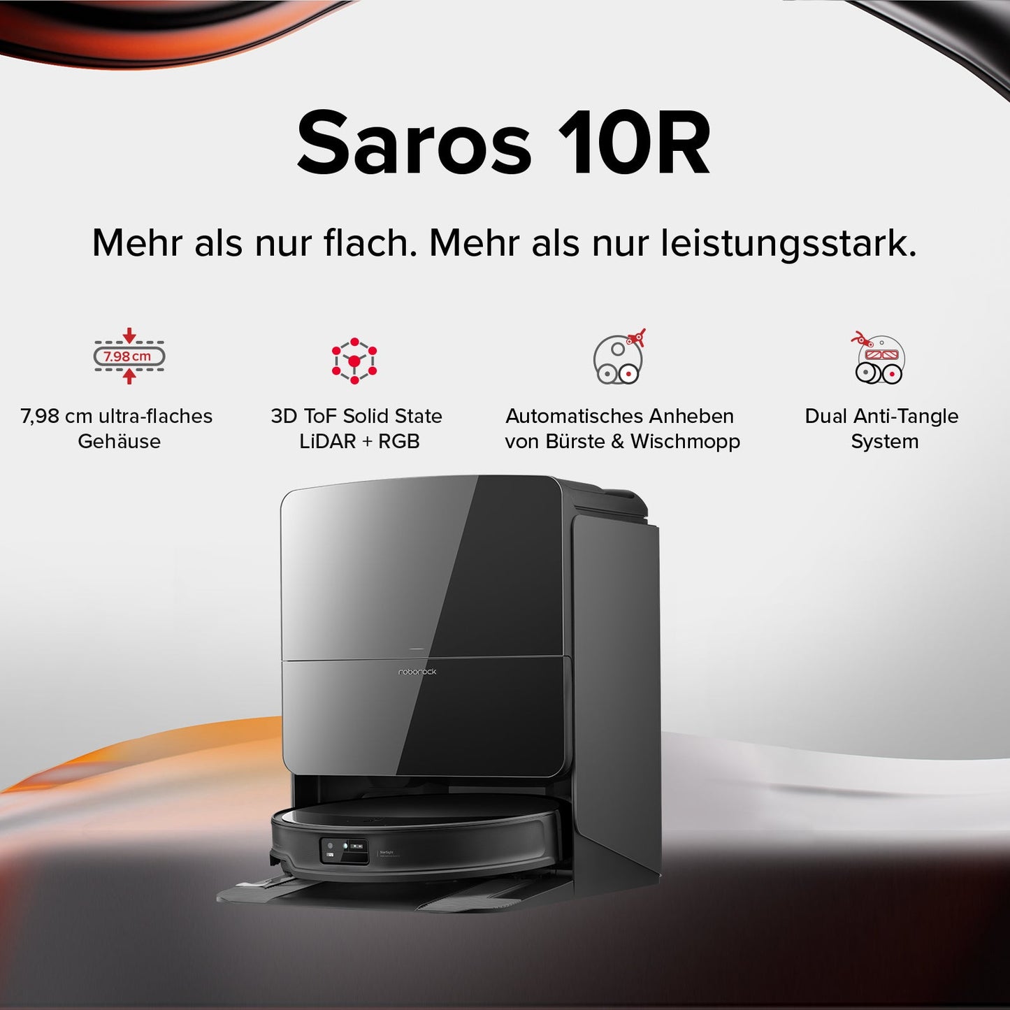 Roborock Saros 10R Saugroboter mit Wischfunktion & abnehmbarem Wischmopp
