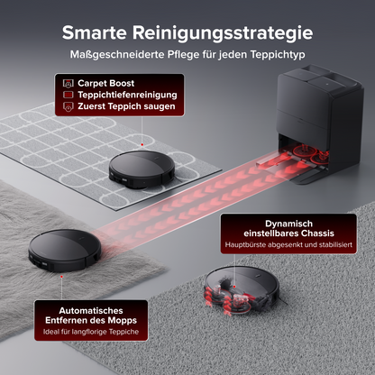 Roborock Saros 20 – AdaptiLift™ Chassis 3.0 für die reibungslose Überwindung von Schwellen, mit einer Saugkraft von 36.000 Pa