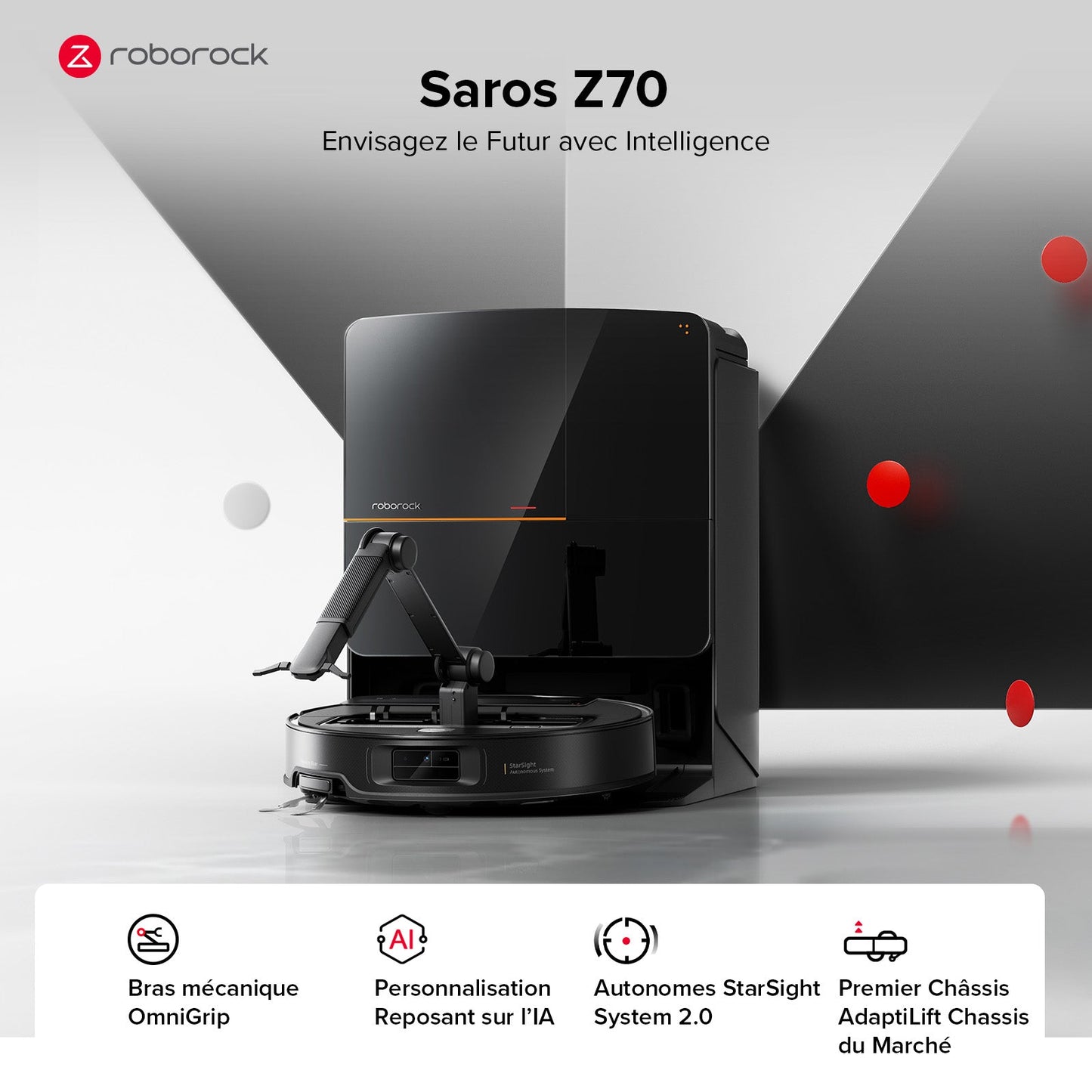 Roborock Saros Z70 Staubsaugerroboter mit mechanischem OmniGrip™ Arm