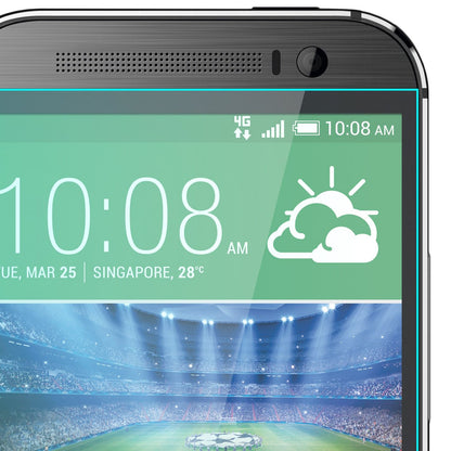 NALIA Schutzglas kompatibel mit HTC One M8, Full-Cover Displayschutz Handy-Folie, 9H Härte Glas-Schutzfolie Bildschirm-Abdeckung, Schutz-Film Phone HD Screen Protector Tempered Glass - Transparent