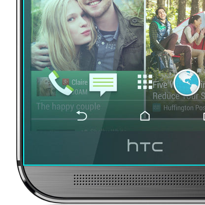 NALIA Schutzglas kompatibel mit HTC One M8, Full-Cover Displayschutz Handy-Folie, 9H Härte Glas-Schutzfolie Bildschirm-Abdeckung, Schutz-Film Phone HD Screen Protector Tempered Glass - Transparent