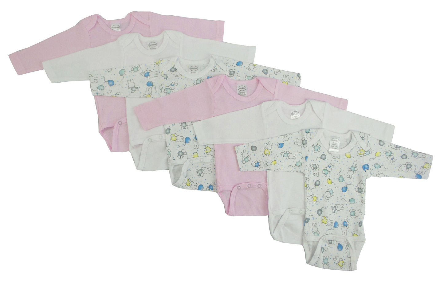 Baby Bodys Langarm bedruckt Mädchen im 6-er Pack - Meloni2