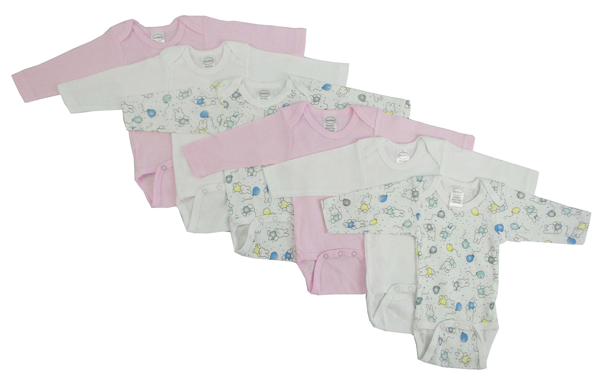 Baby Bodys Langarm bedruckt Mädchen im 6-er Pack - Meloni2