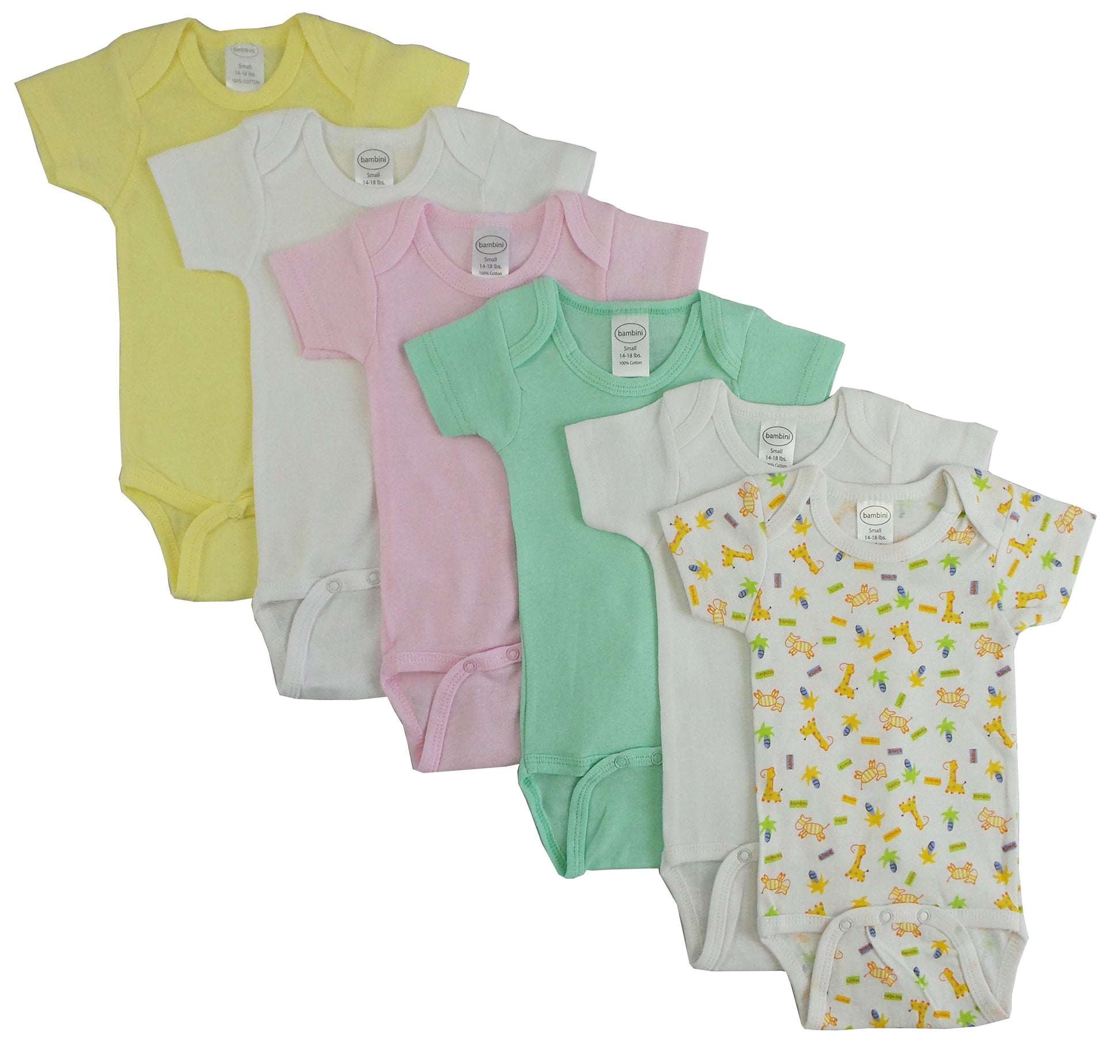 Pastel Mädchen Bodys Kurzarm im 6-er Pack - Meloni2