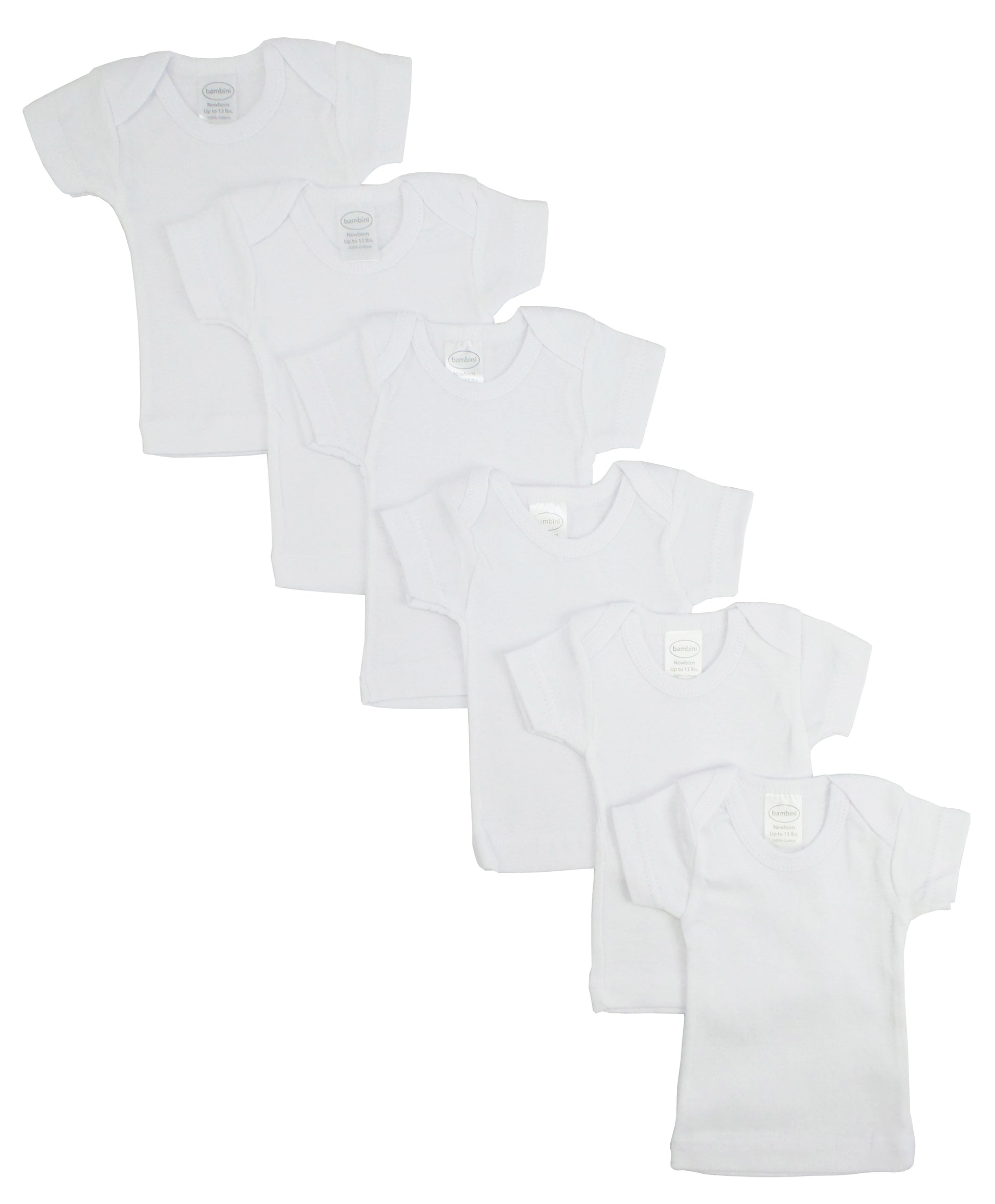 White Short Sleeve Lap Tee  6 Pack - Meloni2