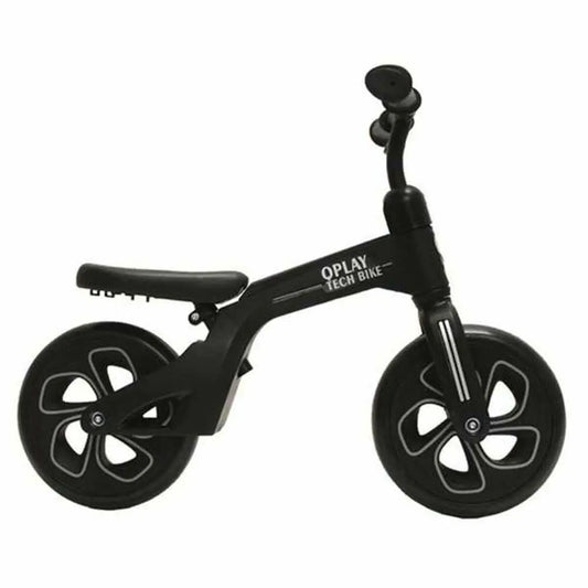 Schwarzes fahrrad tech balance mit modernem design und blumenmuster auf den rädern, rückansicht