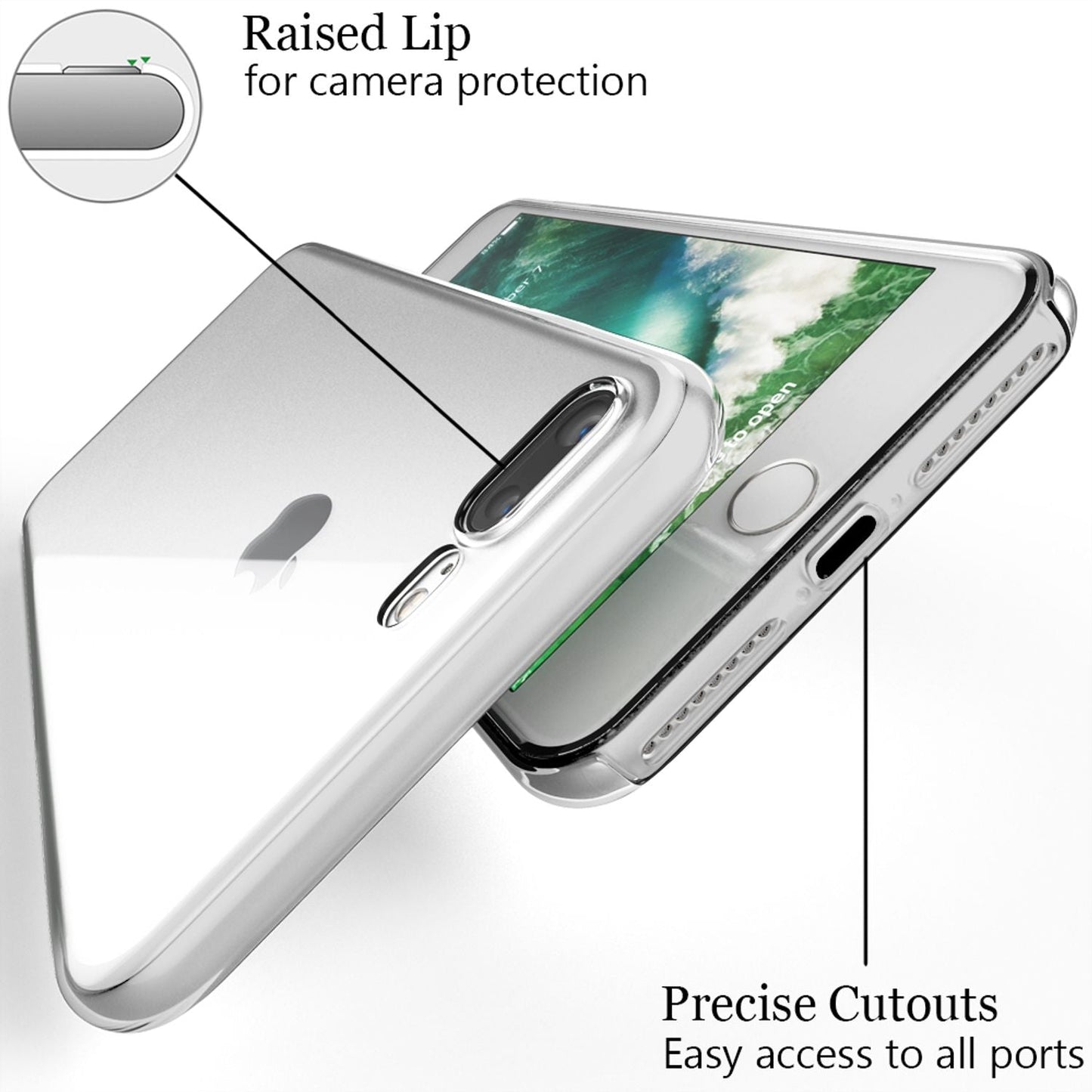 NALIA 360° Hülle für iPhone 7 Plus / 8 Plus – Vorne & Hinten Schutz – 360GUARD (Full-Body Case) – Marke aus Berlin
