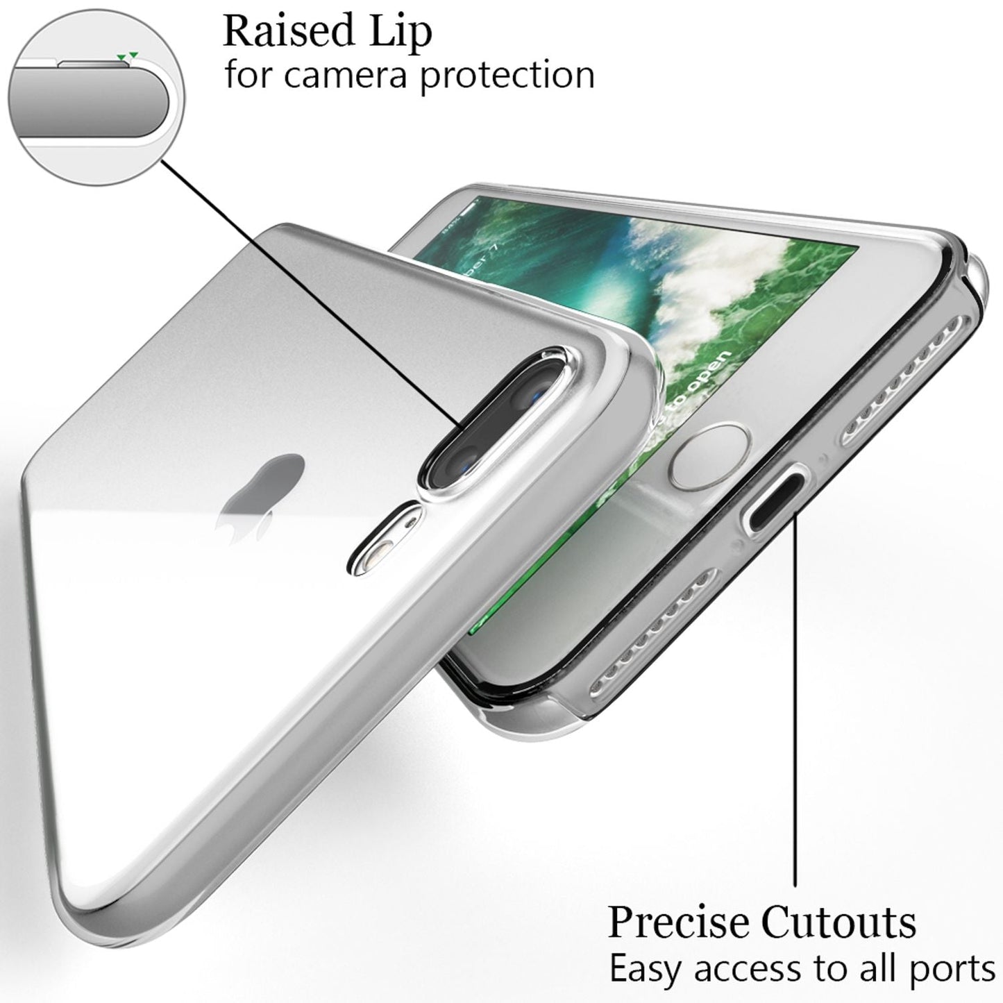 NALIA 360° Hülle für iPhone 7 Plus / 8 Plus – Vorne & Hinten Schutz – 360GUARD (Full-Body Case) – Marke aus Berlin