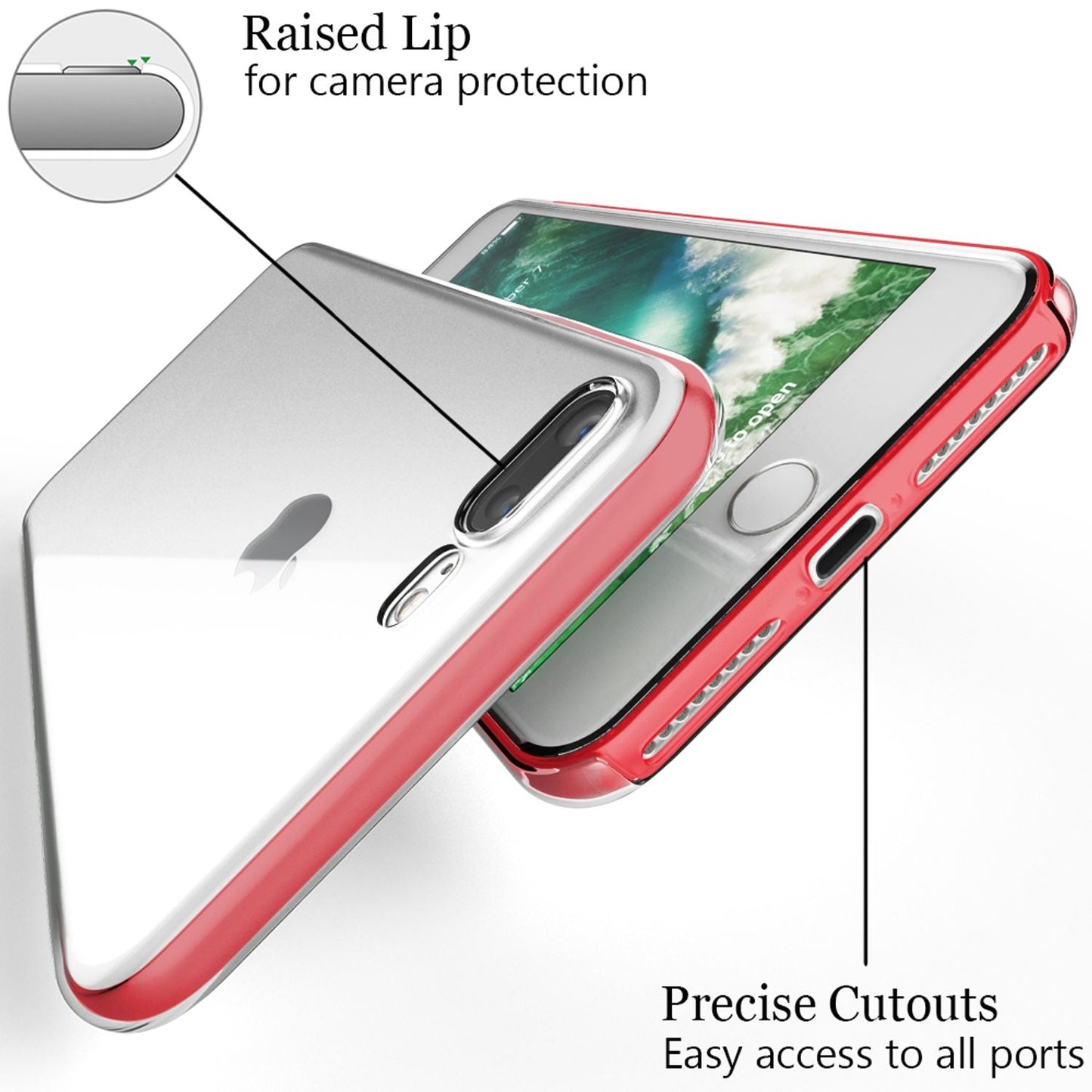 NALIA 360° Hülle für iPhone 7 Plus / 8 Plus – Vorne & Hinten Schutz – 360GUARD (Full-Body Case) – Marke aus Berlin
