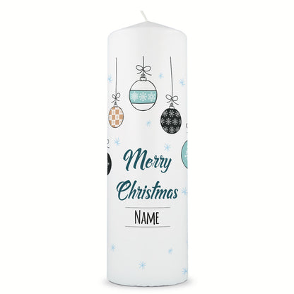 Große Kerze "Weihnachtskugel" mit eigenem Namen zu Weihnachten