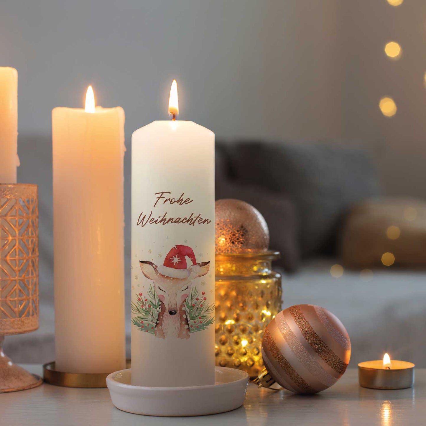 Weihnachtskerze "Reh"