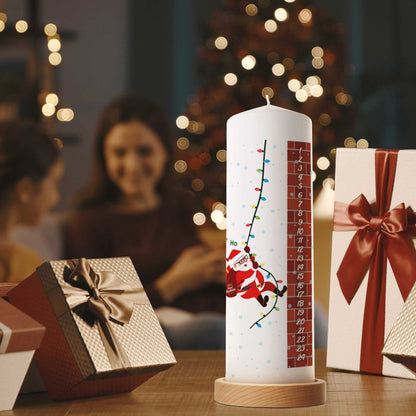 Große Kerze "Countdown" mit Namen & Wunschtext zu Weihnachten