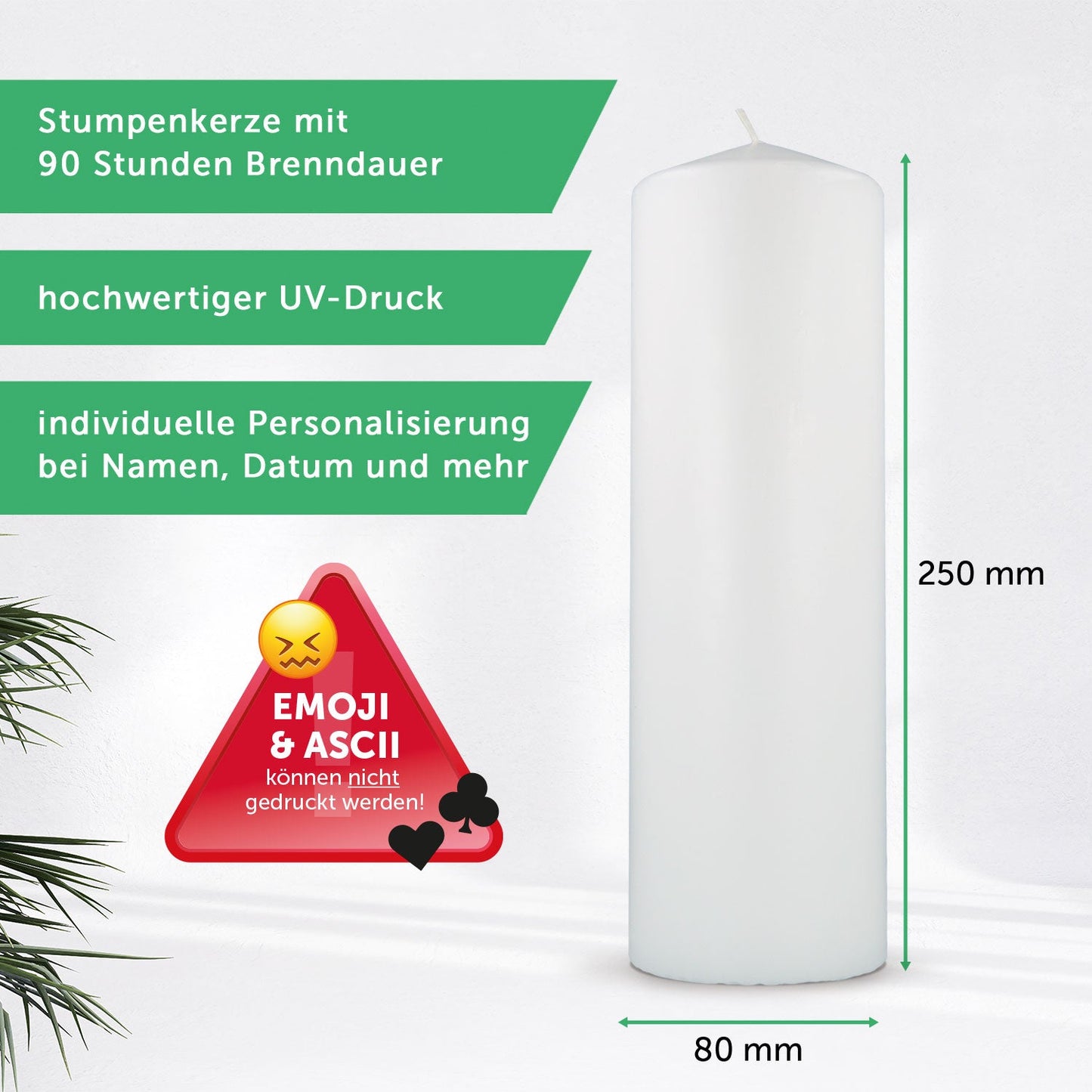 Große Kerze "Christmas Love" bedruckt mit Namen zu Weihnachten