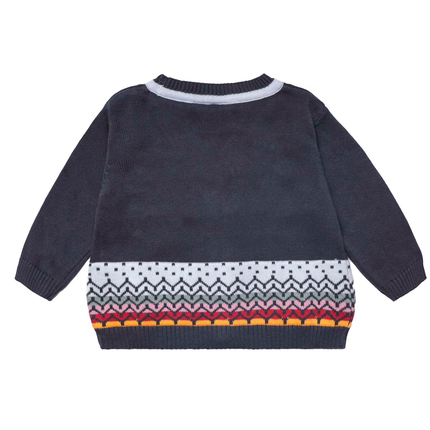 Grey Baby Cardigan with Hand Embroidery-2
