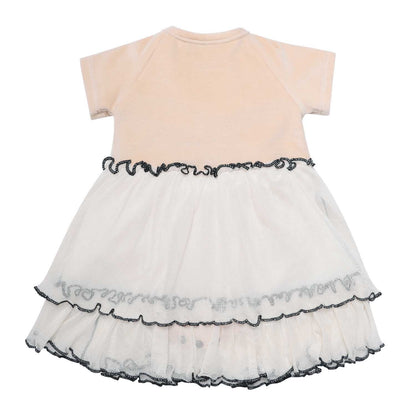 Baby Girl Tulle Dress in Beige-3