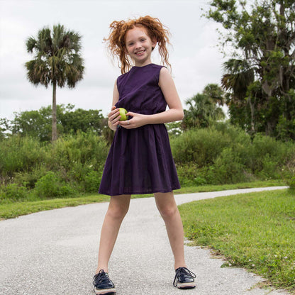 Purple Summer Dress with Pleats-1