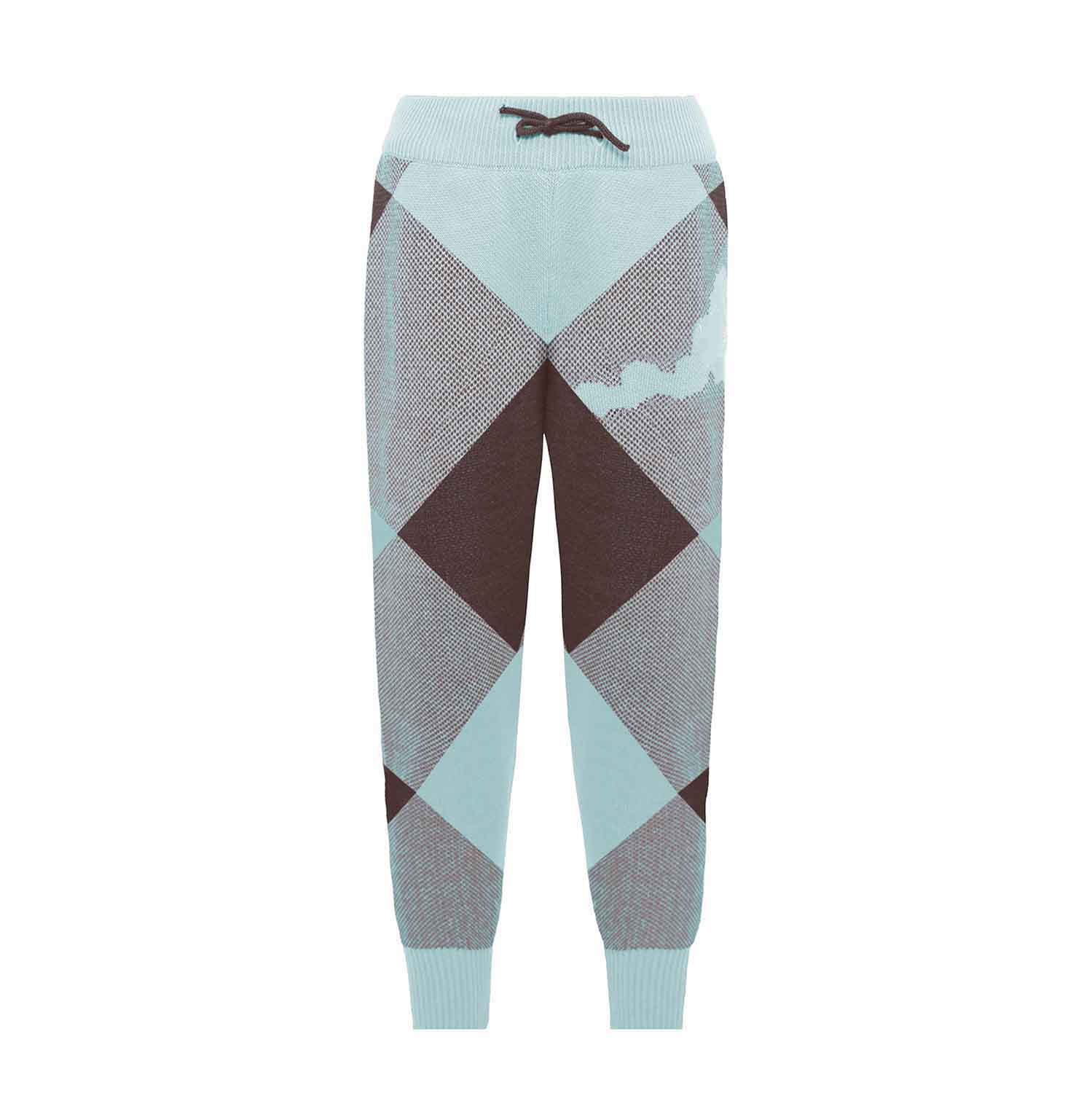 Kids Chestnut and Mint Knit Pants-0
