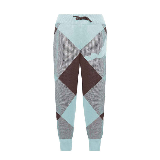 Kids Chestnut and Mint Knit Pants-0
