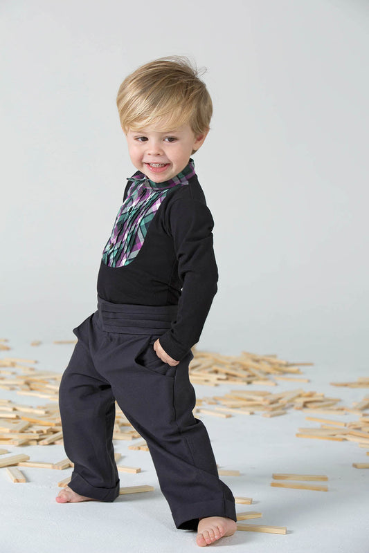 Black Pants with Pleated Belt-1