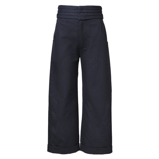 Black Pants with Pleated Belt-0
