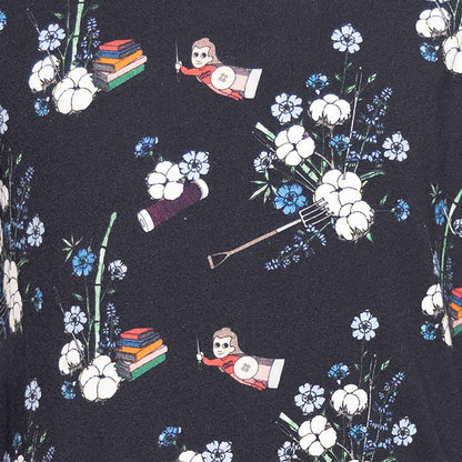 Black Floral T Shirt for Boys and Girls-2