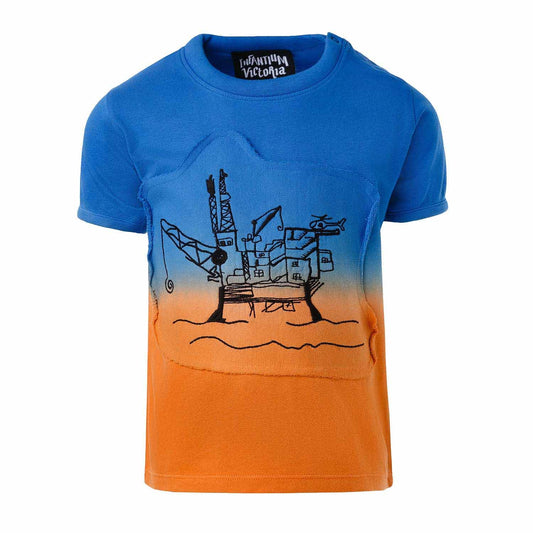 Dip Dye Kids T-Shirt with Appliqué-0